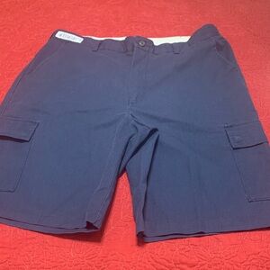 Aramark PreOwned Mens Navy Blue Heavy Duty Perf 6 Pocket Cargo Shorts Size W38R